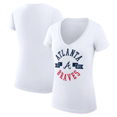 Atlanta Braves G-III 4Her by Carl Banks Women's Super-Slim Fit Lightweight City Graphic V-Neck T-Shirt - MLB T-shirts