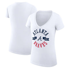 Atlanta Braves G-III 4Her by Carl Banks Women's Super-Slim Fit Lightweight City Graphic V-Neck T-Shirt - MLB T-shirts