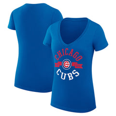 Chicago Cubs G-III 4Her by Carl Banks Women's Super-Slim Fit Lightweight City Graphic V-Neck T-Shirt - MLB T-shirts