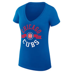 Chicago Cubs G-III 4Her by Carl Banks Women's Super-Slim Fit Lightweight City Graphic V-Neck T-Shirt - MLB T-shirts