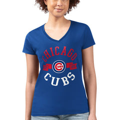 Chicago Cubs G-III 4Her by Carl Banks Women's Super-Slim Fit Lightweight City Graphic V-Neck T-Shirt - MLB T-shirts