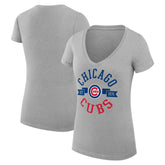 Chicago Cubs G-III 4Her by Carl Banks Women's Super-Slim Fit Lightweight City Graphic V-Neck T-Shirt - MLB T-shirts