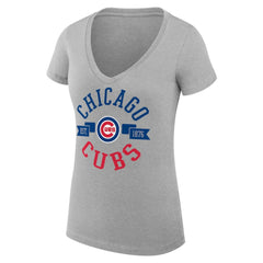 Chicago Cubs G-III 4Her by Carl Banks Women's Super-Slim Fit Lightweight City Graphic V-Neck T-Shirt - MLB T-shirts