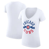Chicago Cubs G-III 4Her by Carl Banks Women's Super-Slim Fit Lightweight City Graphic V-Neck T-Shirt - MLB T-shirts