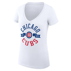 Chicago Cubs G-III 4Her by Carl Banks Women's Super-Slim Fit Lightweight City Graphic V-Neck T-Shirt - MLB T-shirts