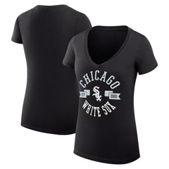 Chicago White Sox G-III 4Her by Carl Banks Women's Super-Slim Fit Lightweight City Graphic V-Neck T-Shirt - MLB T-shirts