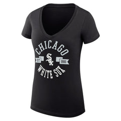 Chicago White Sox G-III 4Her by Carl Banks Women's Super-Slim Fit Lightweight City Graphic V-Neck T-Shirt - MLB T-shirts