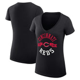 Cincinnati Reds G-III 4Her by Carl Banks Women's Super-Slim Fit Lightweight City Graphic V-Neck T-Shirt - MLB T-shirts