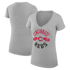 Cincinnati Reds G-III 4Her by Carl Banks Women's Super-Slim Fit Lightweight City Graphic V-Neck T-Shirt - MLB T-shirts