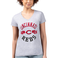 Cincinnati Reds G-III 4Her by Carl Banks Women's Super-Slim Fit Lightweight City Graphic V-Neck T-Shirt - MLB T-shirts