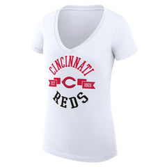 Cincinnati Reds G-III 4Her by Carl Banks Women's Super-Slim Fit Lightweight City Graphic V-Neck T-Shirt - MLB T-shirts