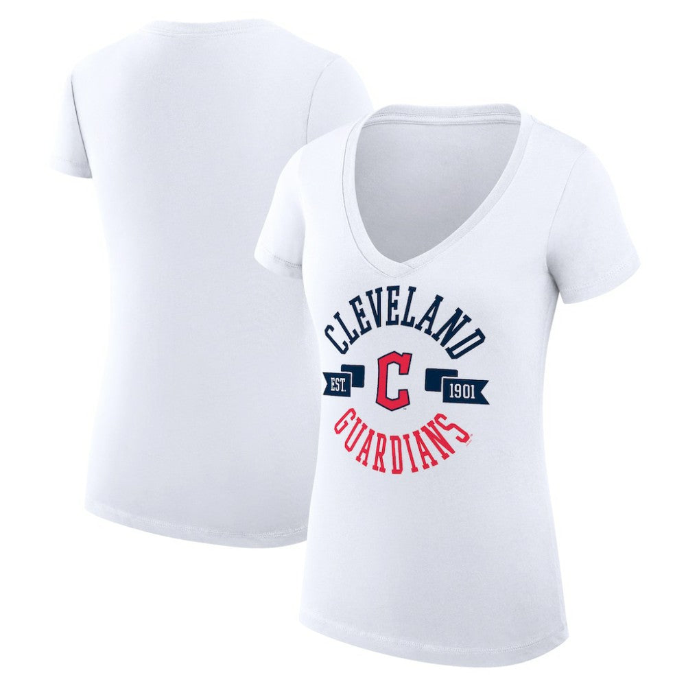 Cleveland Guardians G-III 4Her by Carl Banks Women's Super-Slim Fit Lightweight City Graphic V-Neck T-Shirt - MLB T-shirts
