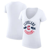 Cleveland Guardians G-III 4Her by Carl Banks Women's Super-Slim Fit Lightweight City Graphic V-Neck T-Shirt - MLB T-shirts