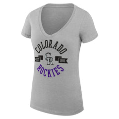 Colorado Rockies G-III 4Her by Carl Banks Women's Super-Slim Fit Lightweight City Graphic V-Neck T-Shirt - MLB T-shirts