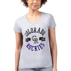 Colorado Rockies G-III 4Her by Carl Banks Women's Super-Slim Fit Lightweight City Graphic V-Neck T-Shirt - MLB T-shirts