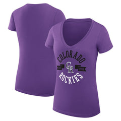 Colorado Rockies G-III 4Her by Carl Banks Women's Super-Slim Fit Lightweight City Graphic V-Neck T-Shirt - MLB T-shirts