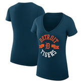 Detroit Tigers G-III 4Her by Carl Banks Women's Super-Slim Fit Lightweight City Graphic V-Neck T-Shirt - MLB T-shirts