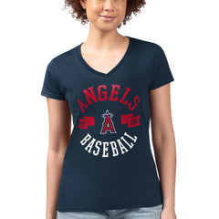 Los Angeles Angels G-III 4Her by Carl Banks Women's Super-Slim Fit Lightweight City Graphic V-Neck T-Shirt - MLB T-shirts