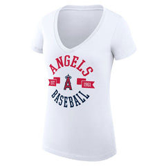 Los Angeles Angels G-III 4Her by Carl Banks Women's Super-Slim Fit Lightweight City Graphic V-Neck T-Shirt - MLB T-shirts