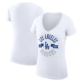 Los Angeles Dodgers G-III 4Her by Carl Banks Women's Super-Slim Fit Lightweight City Graphic V-Neck T-Shirt - MLB T-shirts