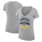 Milwaukee Brewers G-III 4Her by Carl Banks Women's Super-Slim Fit Lightweight City Graphic V-Neck T-Shirt - MLB T-shirts
