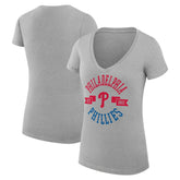Philadelphia Phillies G-III 4Her by Carl Banks Women's Super-Slim Fit Lightweight City Graphic V-Neck T-Shirt - MLB T-shirts