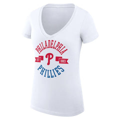 Philadelphia Phillies G-III 4Her by Carl Banks Women's Super-Slim Fit Lightweight City Graphic V-Neck T-Shirt - MLB T-shirts