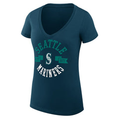 Seattle Mariners G-III 4Her by Carl Banks Women's Super-Slim Fit Lightweight City Graphic V-Neck T-Shirt - MLB T-shirts