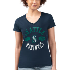 Seattle Mariners G-III 4Her by Carl Banks Women's Super-Slim Fit Lightweight City Graphic V-Neck T-Shirt - MLB T-shirts