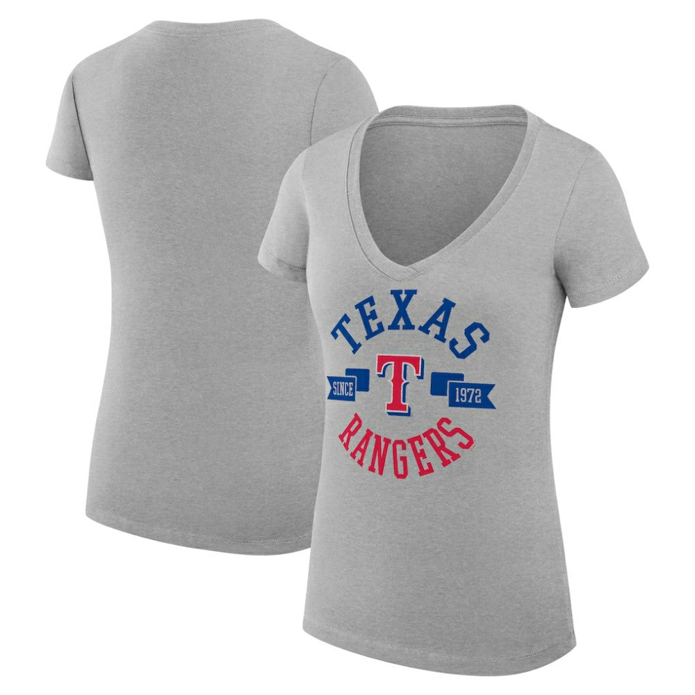 Texas Rangers G-III 4Her by Carl Banks Women's Super-Slim Fit Lightweight City Graphic V-Neck T-Shirt - MLB T-shirts