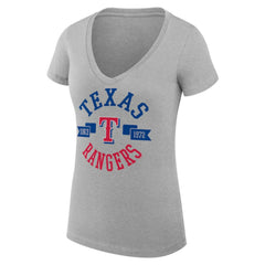Texas Rangers G-III 4Her by Carl Banks Women's Super-Slim Fit Lightweight City Graphic V-Neck T-Shirt - MLB T-shirts