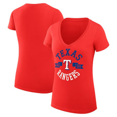 Texas Rangers G-III 4Her by Carl Banks Women's Super-Slim Fit Lightweight City Graphic V-Neck T-Shirt - MLB T-shirts