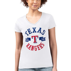 Texas Rangers G-III 4Her by Carl Banks Women's Super-Slim Fit Lightweight City Graphic V-Neck T-Shirt - MLB T-shirts