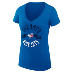 Toronto Blue Jays G-III 4Her by Carl Banks Women's Super-Slim Fit Lightweight City Graphic V-Neck T-Shirt - MLB T-shirts