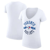 Toronto Blue Jays G-III 4Her by Carl Banks Women's Super-Slim Fit Lightweight City Graphic V-Neck T-Shirt - MLB T-shirts