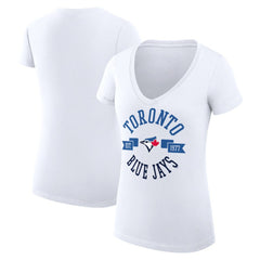 Toronto Blue Jays G-III 4Her by Carl Banks Women's Super-Slim Fit Lightweight City Graphic V-Neck T-Shirt - MLB T-shirts