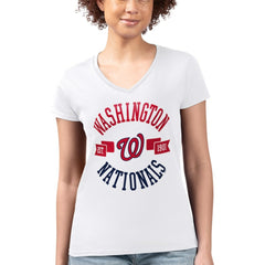 Washington Nationals G-III 4Her by Carl Banks Women's Super-Slim Fit Lightweight City Graphic V-Neck T-Shirt - MLB T-shirts