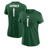 New York Jets Sauce Gardner Women's Player Name & Number T-Shirt | NFL On sale