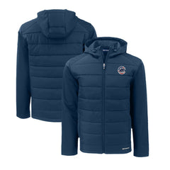 Chicago Cubs Cutter & Buck Stars & Stripes Big & Tall Evoke Hybrid Eco Softshell Recycled Full-Zip Hoodie Jacket - MLB Jackets