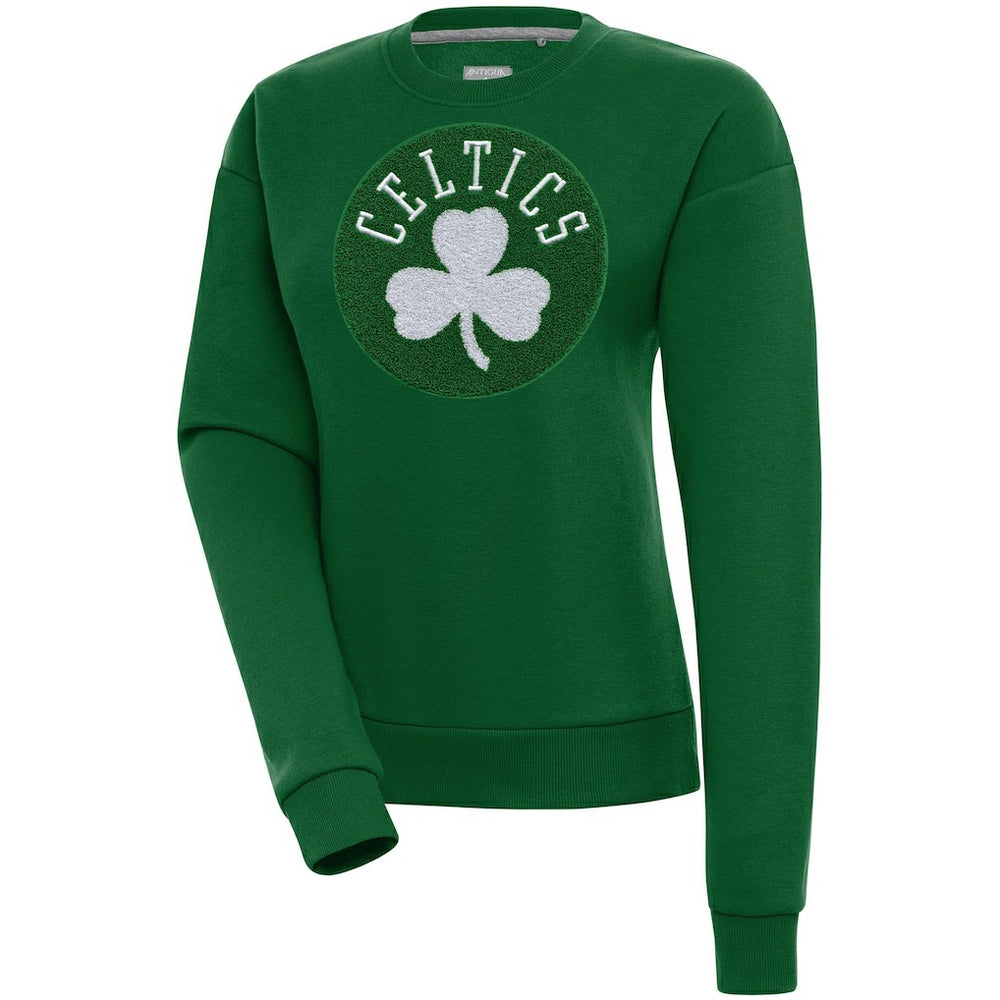 Hunter Green Boston Celtics Antigua Women's Victory Crewneck Pullover Sweatshirt | NBA