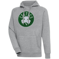 Heather Gray Boston Celtics Antigua Victory Pullover Hoodie | NBA