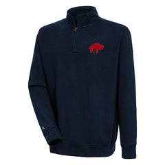 Buffalo Bills Adult Throwback Logo Victory Quarter-Zip Pullover Top | NFL Hot