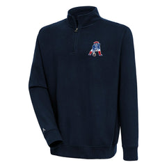 New England Patriots Adult Throwback Logo Victory Quarter-Zip Pullover Top | NFL Hot