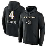 Baltimore Ravens Zay Flowers Team Wordmark Player Name & Number Pullover Hoodie | NFL New