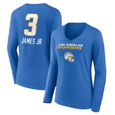 Los Angeles Chargers Derwin James Jr. Women's Team Wordmark Player Name & Number Long Sleeve V-Neck T-Shirt | NFL On sale