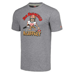 San Francisco 49ers Christian McCaffrey Homage Unisex Caricature Player Tri-Blend T-Shirt | NFL Online