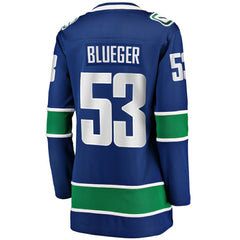Teddy Blueger Vancouver Canucks Fanatics Women's Home Breakaway Player Jersey - NHL Jerseys