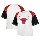 Cream Chicago Bulls '47 Women's Premier Raglan Cropped T-Shirt sale | NBA