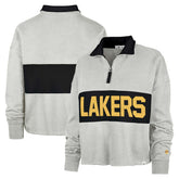 Heather Gray Los Angeles Lakers '47 Women's Breakthrough Remi Quarter-Zip Jacket | NBA