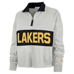 Heather Gray Los Angeles Lakers '47 Women's Breakthrough Remi Quarter-Zip Jacket | NBA